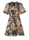 Hale Bob Floral Pattern Silk And Linen Dress In Multi