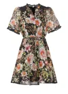 Hale Bob Floral Pattern Silk And Linen Dress In Multi
