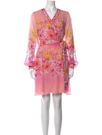 Pre-owned Hale Bob Floral Print Mini Dress W/ Tags In Pink