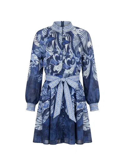 Hale Bob Floral-print Belted Dress In Multi