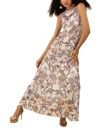 Hale Bob Florence Silk-blend Maxi Dress In Neutral
