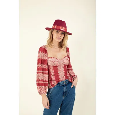 Hale Bob Francesca Jersey Top In Red