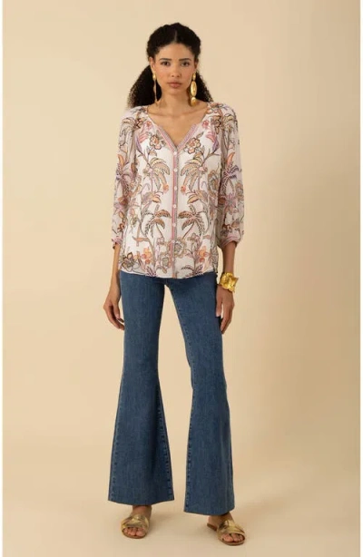 Hale Bob Freyja Silk Top In Ivory