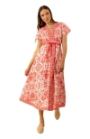Hale Bob Galilea Poplin Dress In Red