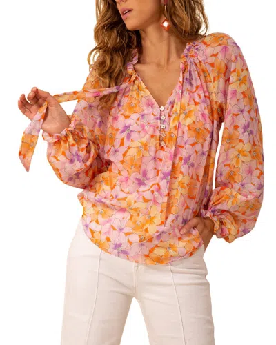 Hale Bob Gemma Silk-blend Blouse In Yellow