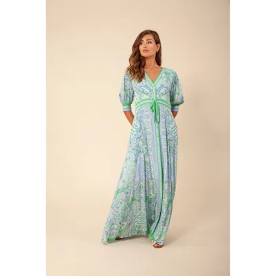Hale Bob Goya Button Up Maxi Dress In Green
