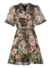 Hale Bob Floral Pattern Silk And Linen Dress In Multi