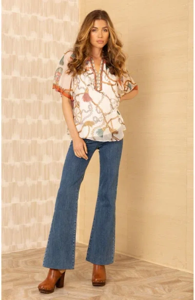 Hale Bob Hana Chiffon Top In Blue