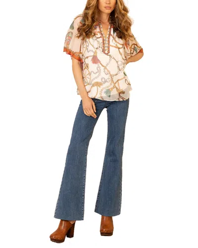 Hale Bob Hana Silk-blend Top In Neutral
