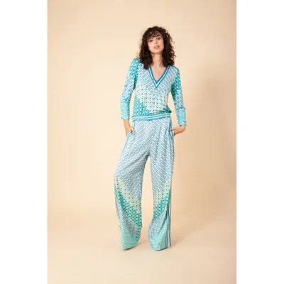Hale Bob Hattie Wide Leg Pant In Blue
