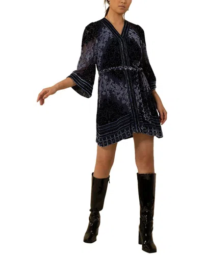 Hale Bob Helena Silk-blend Mini Dress In Blue