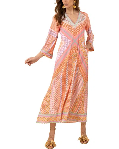 Hale Bob Henley Midi Dress In Orange
