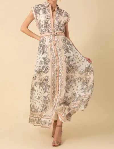 Hale Bob Holland Organza Maxi Dress In Beige