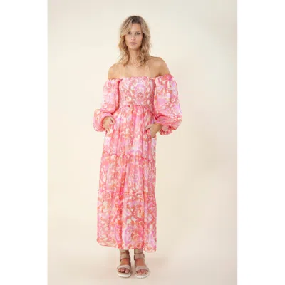 Hale Bob Ilona Chiffon Maxi Dress In Pink