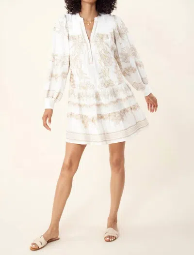 Hale Bob Jana Embroidered Dress In Gold In White