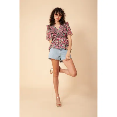 Hale Bob Janice Chiffon Top In Brown