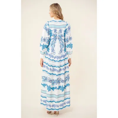 Hale Bob Janina Embroidered Maxi Dress In Blue