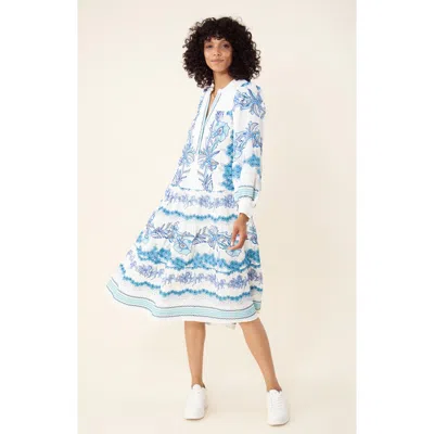 Hale Bob Janina Embroidered Midi Dress In Blue