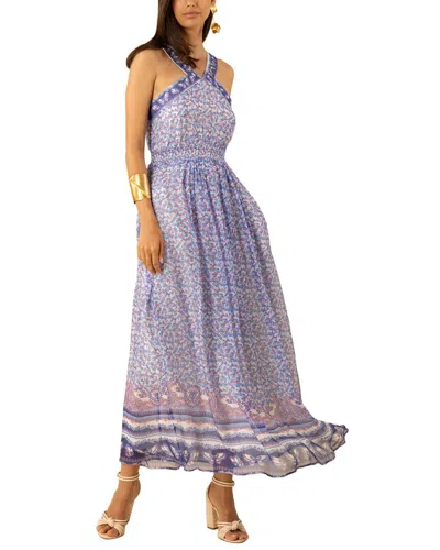 Hale Bob Janiyah Silk-blend Midi Dress In Blue