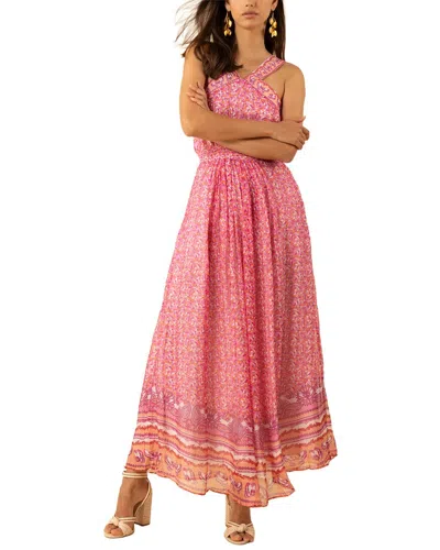 Hale Bob Janiyah Silk-blend Midi Dress In Pink