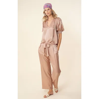 Hale Bob Jaydin Solid Charmeuse Top In Neutral