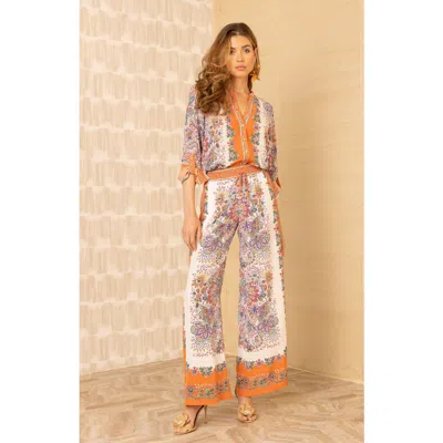 Hale Bob Jaylani Silk Pant In Orange