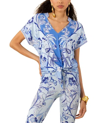 Hale Bob Jazmin Short Sleeve Knit In Blue