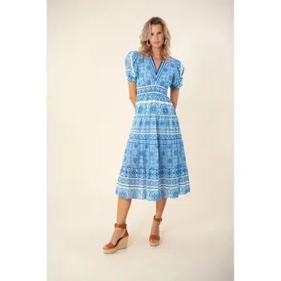 Hale Bob Jessamy Tiered Midi Dress In Blue