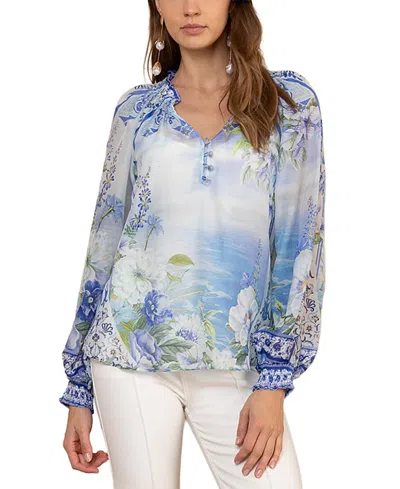 Hale Bob Jill Voile Top In Blue