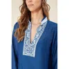 Hale Bob Joanna Solid Voile Tunic In Blue