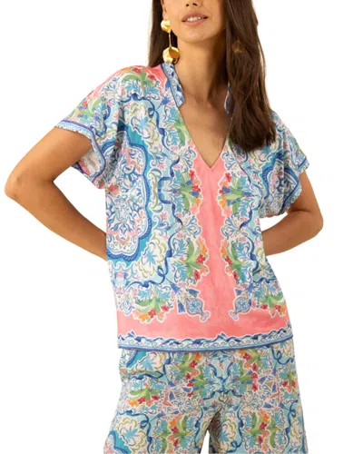 Hale Bob Joelle Short Sleeve Top In Blue