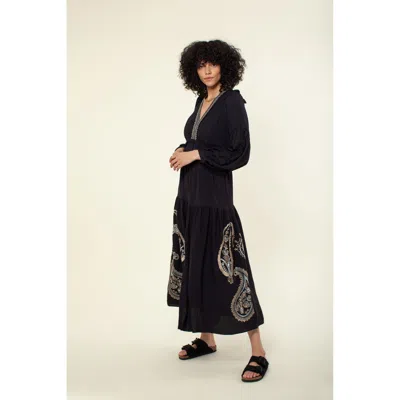 Hale Bob Josephine Embroidered Maxi Dress In Black