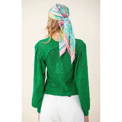 Hale Bob Jovita Pointelle Sweater In Green