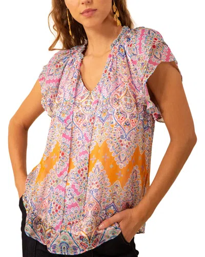 Hale Bob Julianna Silk-blend Blouse In Multi