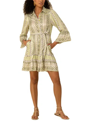 Hale Bob Julieta Silk-blend Mini Dress In Green