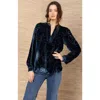 Hale Bob Kailey Velvet Top In Blue