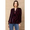 Hale Bob Kailey Velvet Top In Red