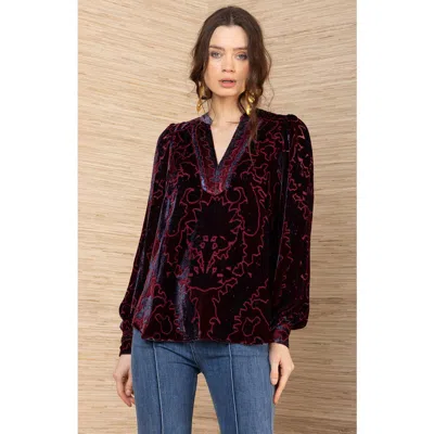 Hale Bob Kailey Velvet Top In Red