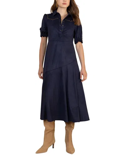Hale Bob Kaisley Short Sleeve Midi Dress In Blue