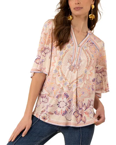 Hale Bob Kaitlyn Blouse In Pink