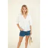 Hale Bob Kalinda Solid Silk Top In White