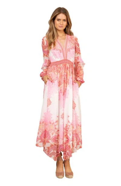 Hale Bob Kamilah Chiffon Dress In Pink