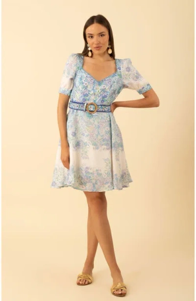 Hale Bob Kara Linen Dress In Blue