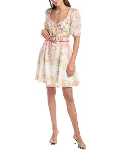 Hale Bob Kara Linen Mini Dress In Metallic
