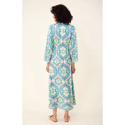 Hale Bob Karina Caftan Dress In Blue