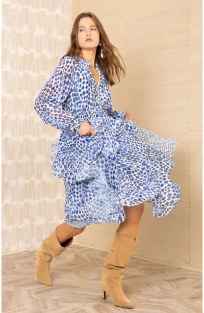 Hale Bob Karter Chiffon Maxi Dress In Blue
