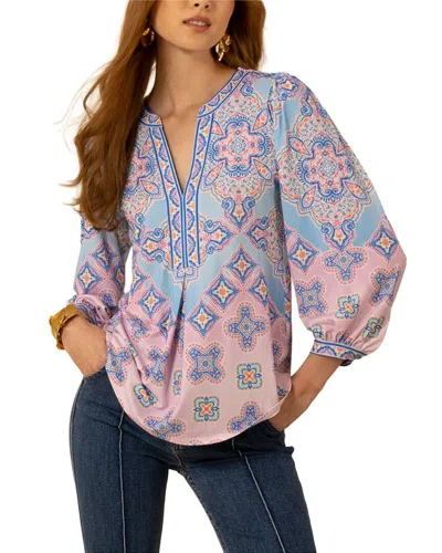 Hale Bob Kataleya Blouse In Blue