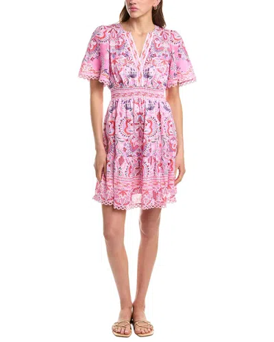 Hale Bob Katelyn Linen Mini Dress In Pink