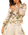 Hale Bob Kayla Linen Blouse In Multi