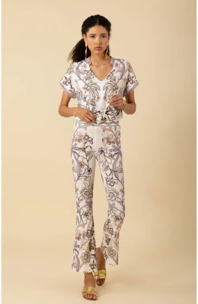 Hale Bob Kenna Jersey Flared Pant In Ivory